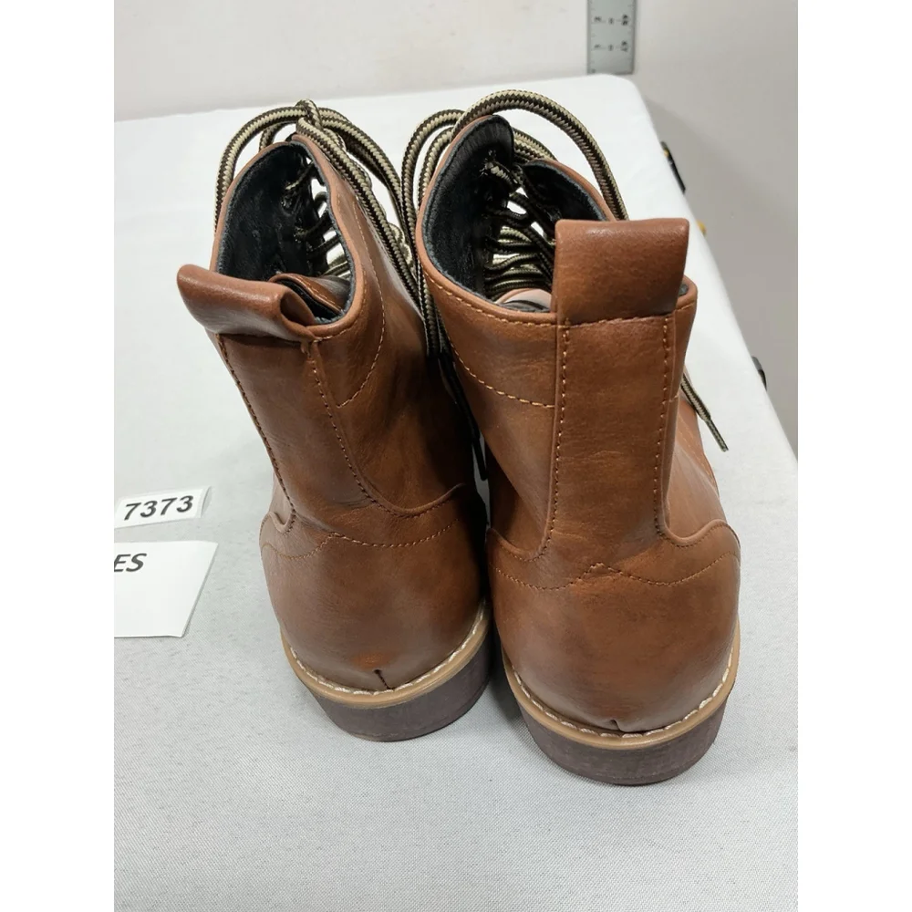 Mens New Lace Up Chukka Boots Size 10 Brown Flat Heel Almond Toe